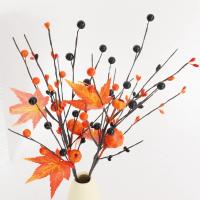 Plantas Artificiales De Calabaza Y Hojas De Maple Para Decoración De Halloween Arreglo Floral Para Sala De Estar Festivales Y Fotografía De Props - details 4