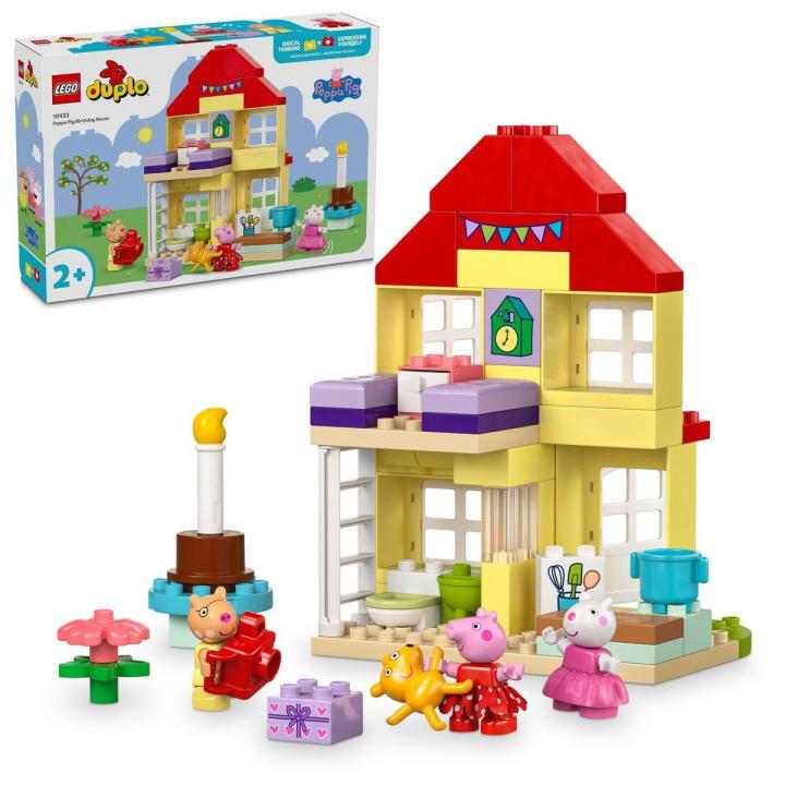 LEGO 10433 DUPLO: Casa de Cumpleaños de Peppa Pig, Set de Construcción de Aprendizaje para Preescolares, Incluye Personajes y Decoraciones de Fiesta, Perfecto para Fomentar la Creatividad y la Imaginación en los Más Pequeños