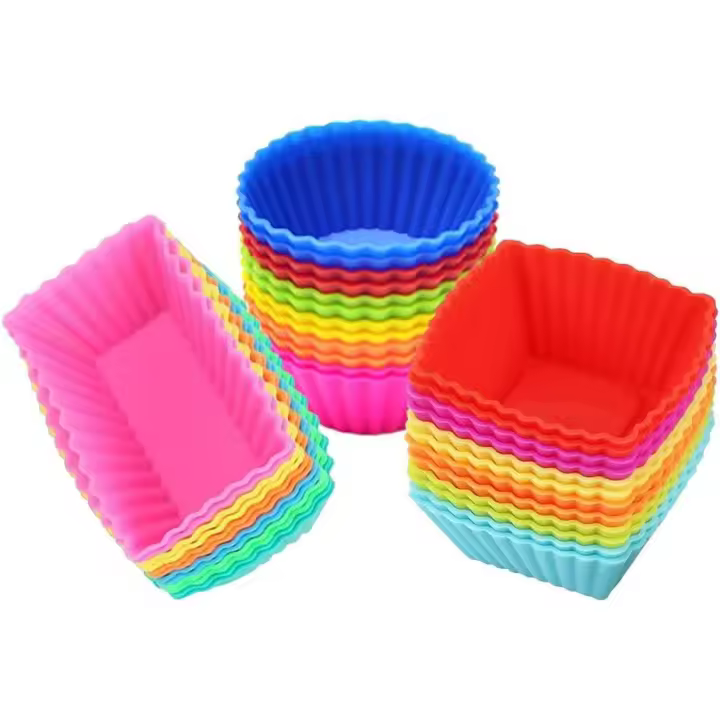 Paquete de 36 moldes de silicona para hornear, reutilizables, antiadherentes - 1