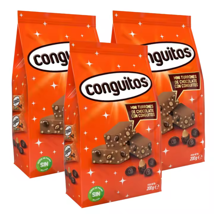 Conguitos Lote de 3 Bolistas de Mini Turrones de Chocolate 200G - 1