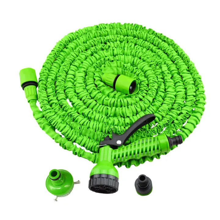 Hogar de alta presión de lavado de Coches Pistola de Agua Jardín Magia Riego Automático retráctico Manguera de Agua Sei funciones impermeable Pistola de Agua, lidero y fácil de comprar (Green, 7,5 m) - 1