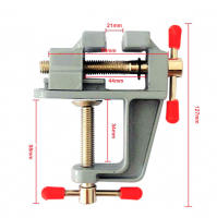 Mini Pinza De Trabajo Multi-Funcional 3.5'' Aluminio Herramienta De Jóvenes Y Aficionados Con Base Plana Para Mesa Grueso De 15mm - details 5
