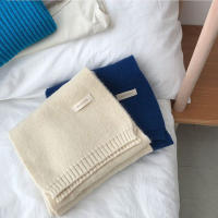 Bufanda Plana De Color Sólido Coreano Para Parejas, Tejida Con Hilo Grueso Y Cálido, Moda De Otoño E Invierno, Mantel De Adultos Para Exteriores - details 4