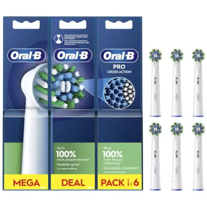 ORAL-B CEPILLO ELECTRICO PRO CROSS ACTION RECAMBIO PACK 6 CABEZALES - 1