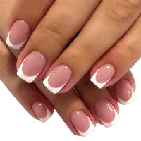 Set De Uñas Postizas Cortas Cuadradas Blancas 24pcs Con Archivo Y Pegamento Para Mujer Regalo Ideal Para Fiestas - details 23
