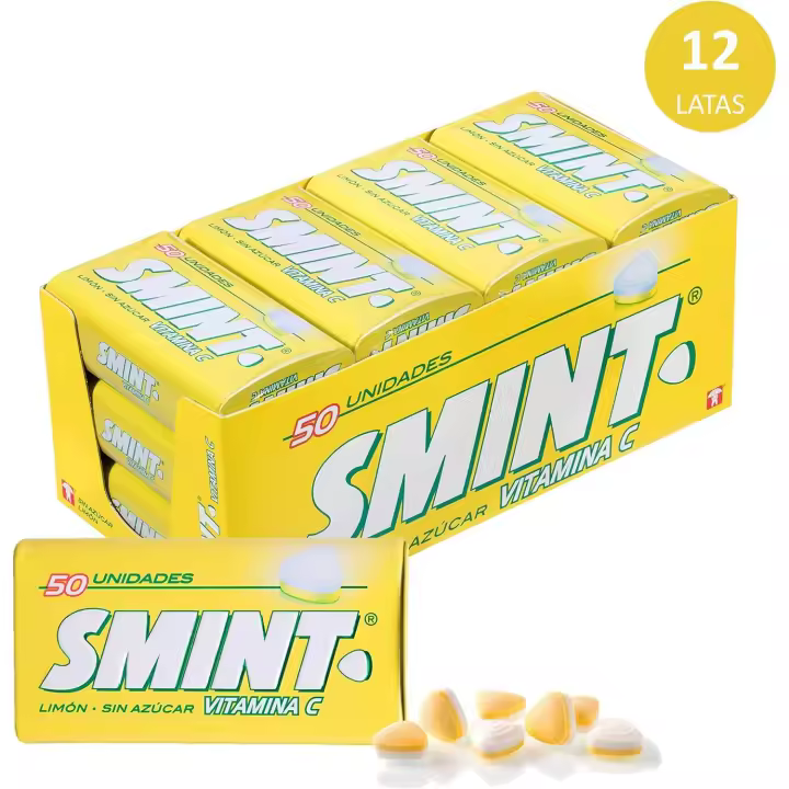 Smint Limon - Caramelos Refrescantes - Formato en Lata - 12 Unidades - 1