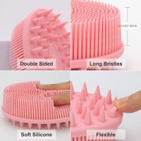 Cepillo De Ducha 2 En 1 Con Escobilla De Cerdas Y Esponja De Silicona Para Cuerpo Y Cuero Cabelludo Limpiador Exfoliante De Alta Calidad - details 1