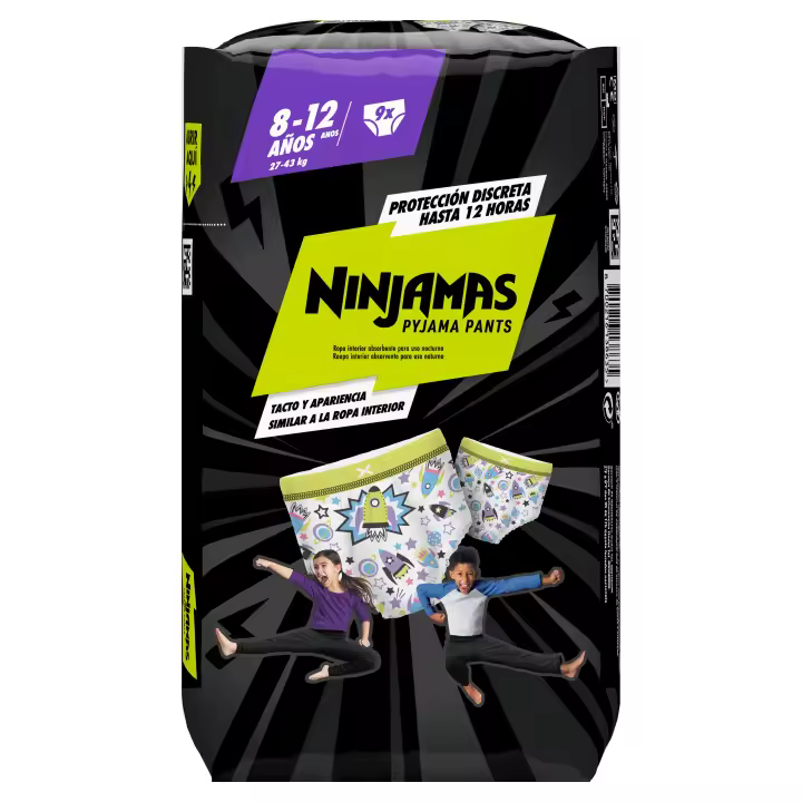 Dodot Ninjamas Carry Pack Cohete Talla 7, 8, pack mensual de 9 a 10 pañales - 1