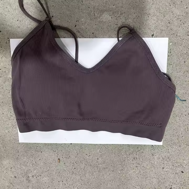 Sujetador Deportivo Para Mujer Secado Rápido Elasticidad Con Almohadillas Para Gimnasio Correr Yoga Fitness Transpirable Tops De Color Sólido - 1