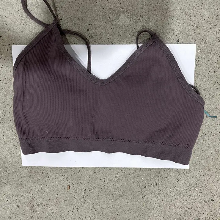 Sujetador Deportivo Para Mujer Secado Rápido Elasticidad Con Almohadillas Para Gimnasio Correr Yoga Fitness Transpirable Tops De Color Sólido - 1