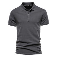 Camisas Polo Para Hombre AIOPEON 100% Algodón Color Sólido Casual Manga Corta Torndown Estilo Callejero Moda Primavera Verano - details 4