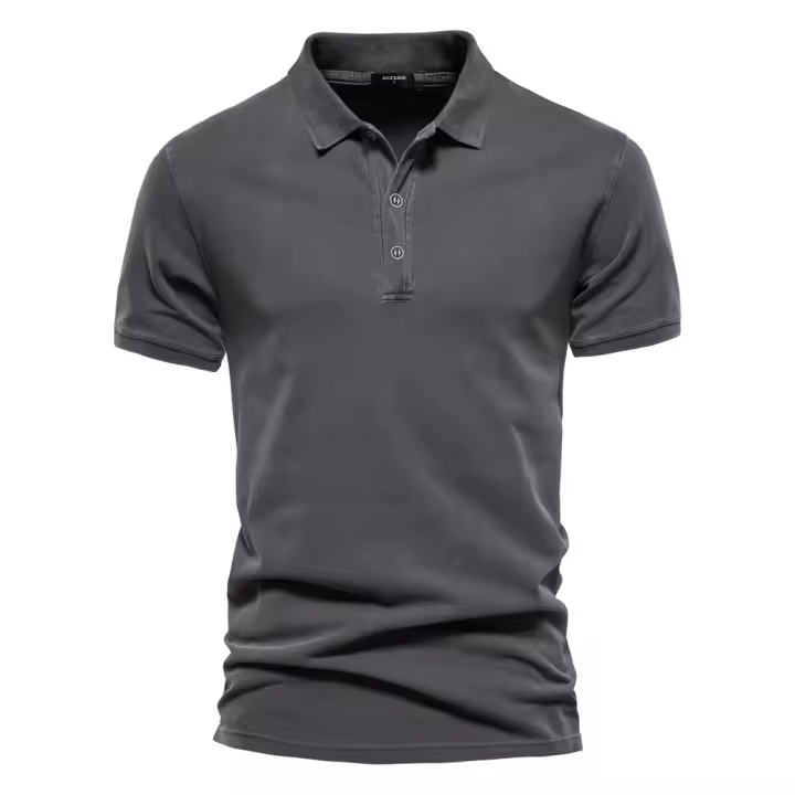 Camisas Polo Para Hombre AIOPEON 100% Algodón Color Sólido Casual Manga Corta Torndown Estilo Callejero Moda Primavera Verano - 1