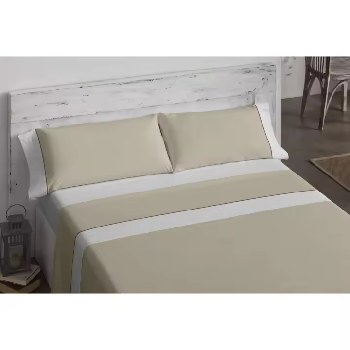 Burrito Blanco Juego Sábanas 50% Algodón Modelo 238 Cama 90. - 1