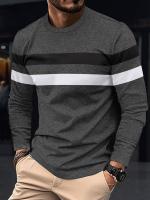 Camiseta De Manga Larga Para Hombre Casual Primavera Otoño Invierno Estilo round Collar Poliéster Ligero Transpirable - details 0