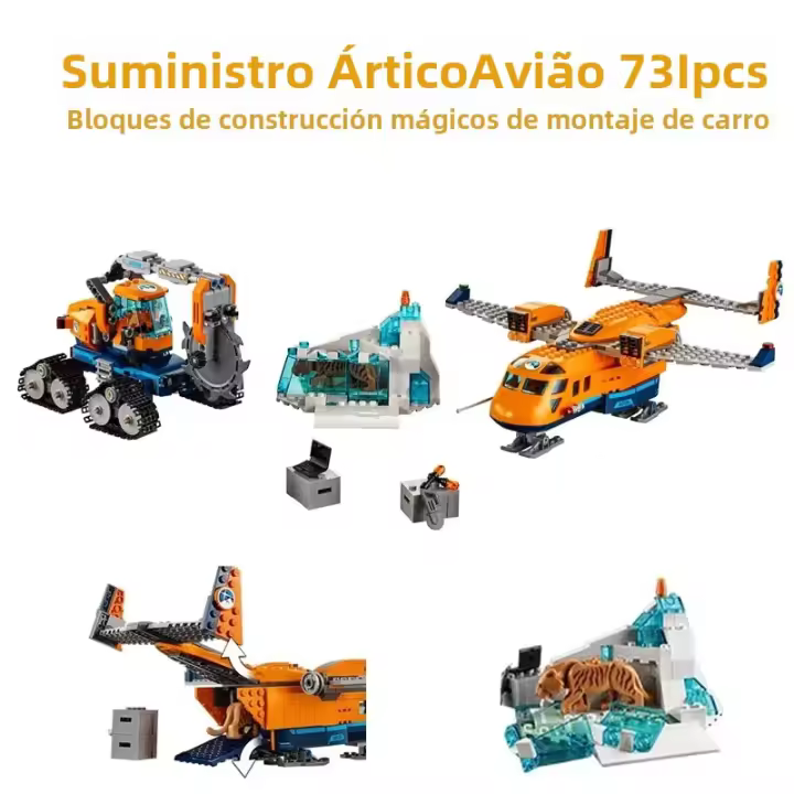 Bloques De Construcción Arctic Supplies 10996 City Series Helicóptero Base De Aventura Polar Excavadora Crawler Regalo Para Niños - 1