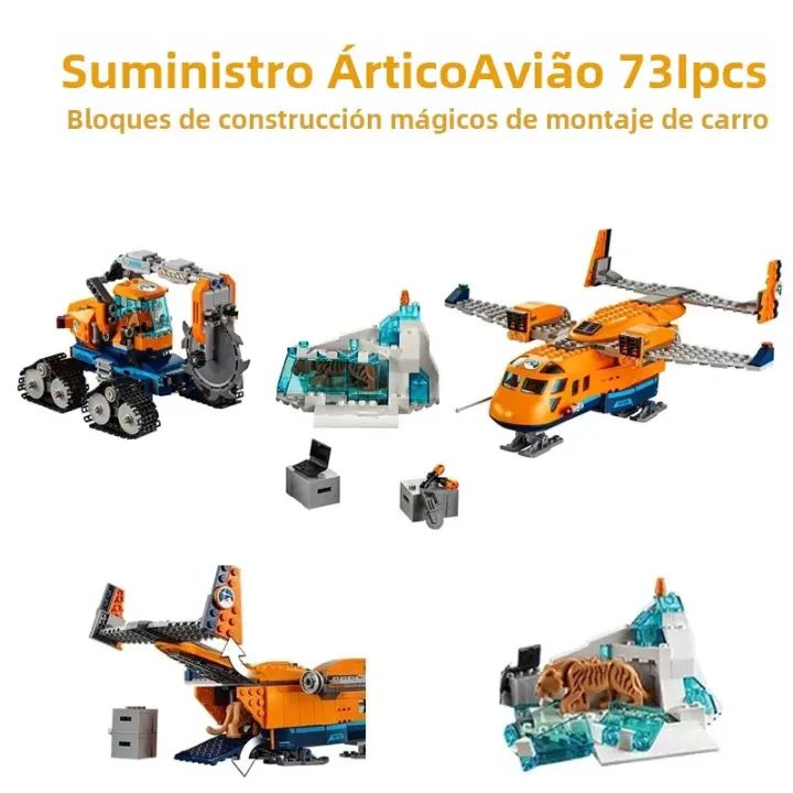 Bloques De Construcción Arctic Supplies 10996 City Series Helicóptero Base De Aventura Polar Excavadora Crawler Regalo Para Niños - 1