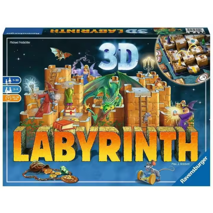 Ravensburger-3D Labyrinth family 3D, Color surtido (26113) - 1