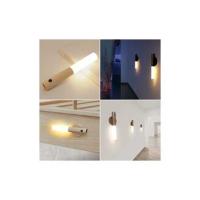 Lámpara de pared LED de Madera, funciona con Pilas, recargable por USB, sensor de Movimiento, Luz Nocturna - details 4