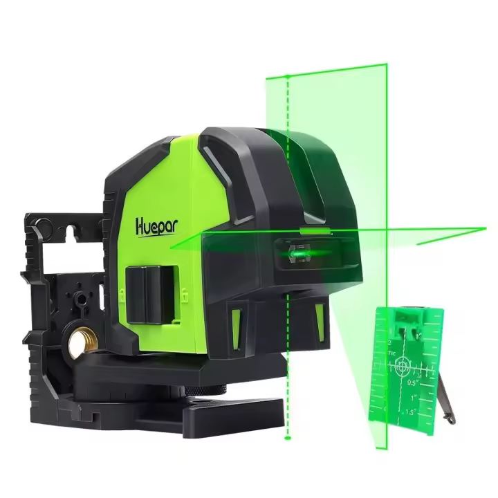Nivel De Láser Verde Huepar 2 Líneas 2 Puntos Plumb Ángulo De Fan Self-leveling 130° Cruzada Vertical Y Horizontal Herramientas De Nivelación - 1