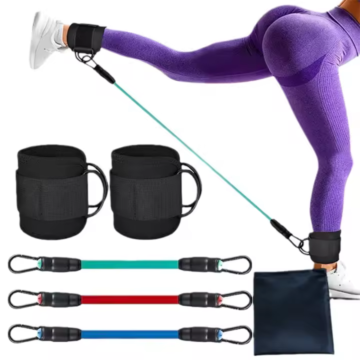 BIT Juego de bandas de resistencia para tobillo, banda de tubo de tobillo con ajustable, 60 libras, tres bandas de resistencia diferentes, ejercicios de retroceso y glúteos, bandas de resistencia para piernas con correa de tobillo para mujeres y hombres - 1