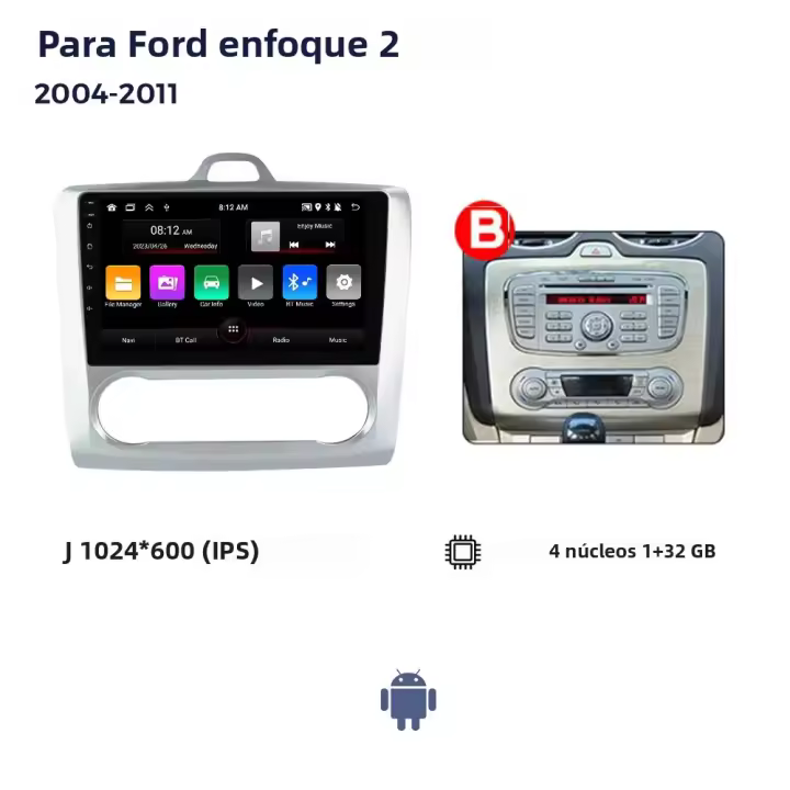MEKEDE Sistema Inteligente De Coche Radio Para Ford Focus 2 2004-2011 Con Carplay Android Auto WIFI GPS BT FM Reproductor Multimedia 9 Pulgadas - 1