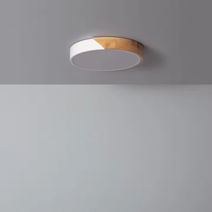 led iling light 18w circular wood ø320 mm cct selectable semi-dari iluzzia - 1