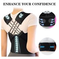 Cinturón corrector de postura de espalda elástico, enderezador de escoliosis ajustable y transpirable, soporte de columna lumbar para Mujeres y Hombres, Belt Superior del hombro (L) - details 3