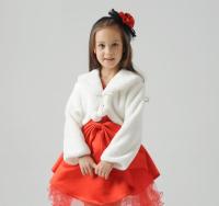 Chaqueta De Peluche Gruesa Para Niñas Princesa Con Capucha Corta Estilo Casual Cierre Único Solapa Floral Invierno Talla Trueña - details 1