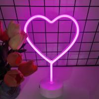 1pc Luz De Noche En Forma De Corazón LED Neón Rosa Con Base Potenciada Para Decoración De Habitación Y Fiestas - details 5