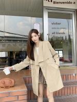 Abrigo De Trench Elegante Para Mujer plus Talla Primavera/Otoño Con Cierre De Cordón Estilo Coreano Casual Versátil Con Bolsillos - details 41