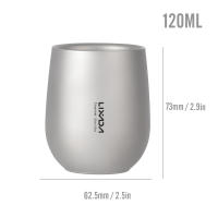 Taza De Acero Ligeramente Doble Para Exteriores Y Camping 120ml Taza De Agua Y Té Para Senderismo Y Uso Doméstico En Oficina Material De Titanio - details 5
