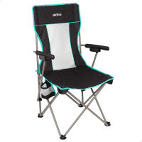 Aktive - Silla plegable de camping con posavasos, estructura de acero, ligera y resistente. Incluye bolsa de transporte, ideal para exteriores, playa y montaña. Fácil de transportar y almacenar. - details 1