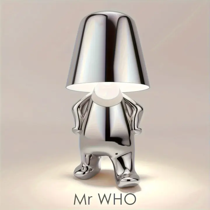 Lámpara de consola táctil Lámpara de mesita de noche Estatua decorativa dorada del pensador Lámpara de mesa LED Lige - 1
