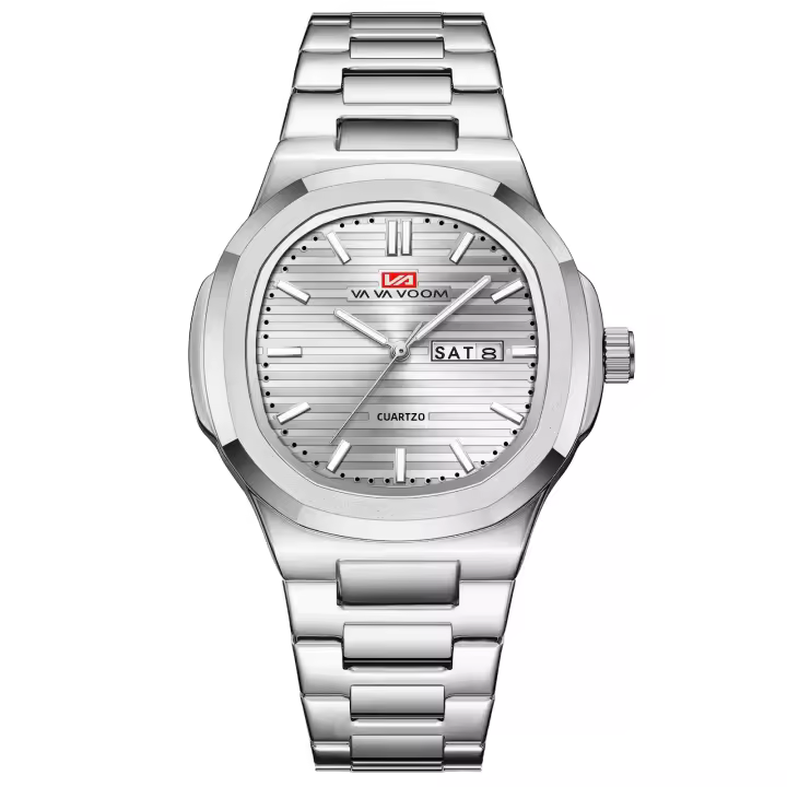 Reloj De Cuarzo Para Hombre 2024 Lujo Resistente Al Agua 3ATM Cronógrafo Deportivo Acero Inoxidable Con Fecha Reloj De Mano Para Hombres - 1