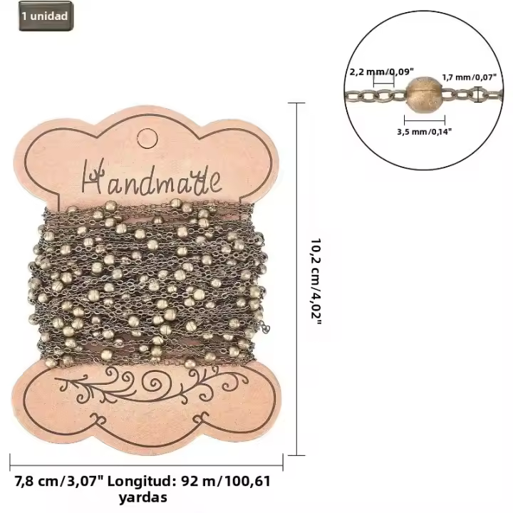 Cadenas De Latón Antiguo 10m/32.80 Piezas Con Bolas De 3mm Para Joyería Accesorios Para Collares Hecho a Medida DIY - 1