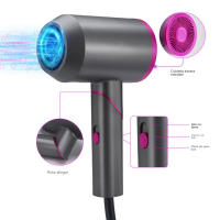 Protector de pelo iónico profesional 3 temperaturas | Antiencrespamiento 200M ions/cm³ | Portátil plegable 2000W | 2 Boquillas magnéticas | Certificado CE, Garantía 5 años - details 1