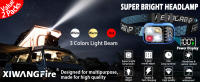 Linterna Frontal Recargable 1500LM Con Sensor Luz LED Blanca Roja Impermeable Para Camping Senderismo Sobrevivencia Pesca Emergencia - details 0