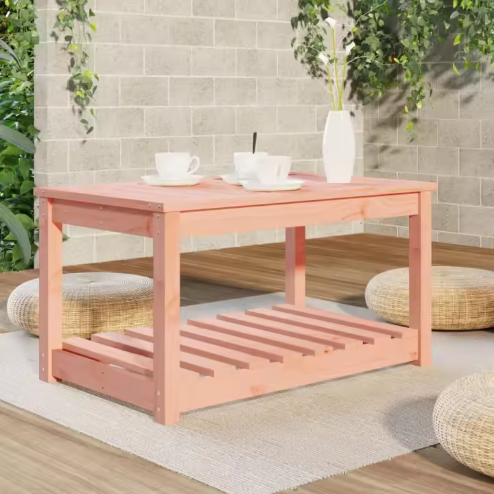vidaXL Mesa de jardín madera maciza de 82,5x50,5x45 cm en color Pino gris/Pino natural/Pino negro y más | estructura resistente ideal para salón dormitorio o estudio - 1