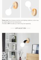 Lámpara De Pared De Madera Vintage Con Base E27 Estilo Negro Y Blanco Para Decoración De Hogar Restaurante Café Iluminación Decorativa - details 2