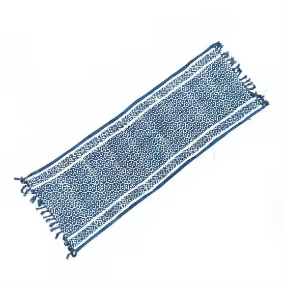 Alfombra Indigo Hecha a Mano - 170x60cm - Madjid Tiles - 100% Algodón - 1