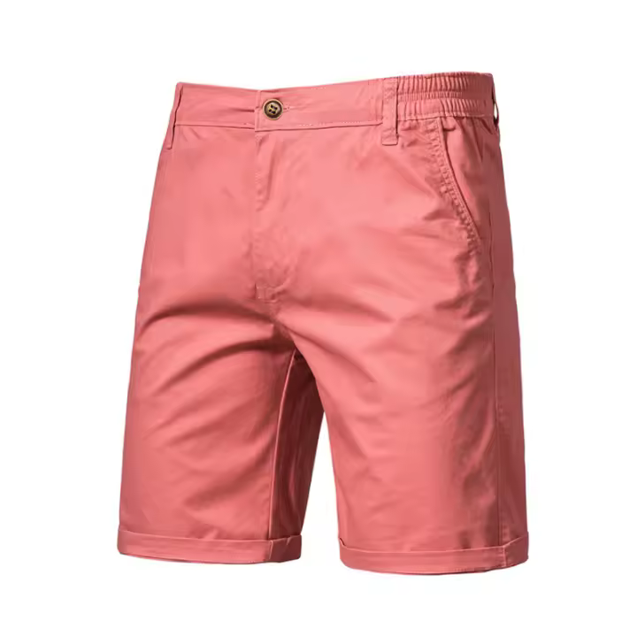 Verano nuevos pantalones cortos casuales de algodón para hombres europeos y americanos rectos ajustados pantalones de cinco cuartos ropa de hombre de color sólido de gran tamaño - 1