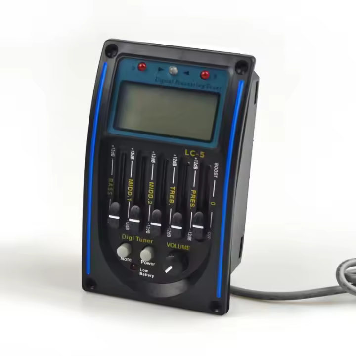 LC-5 Igualizador De Sonido Para Guitarra Con Tuner Y Piezo Ceramicas 5 Bandas Preamp Acústico Accesorio De Guitarra - 1