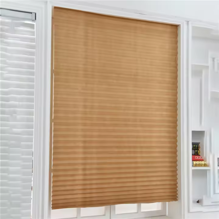 Cortinas De Blackout Mitad Con Plisadas Autoadhesivas Para Cocina Baño Balcón Ventanas De Coffee/Office Cortinas Romanas De Tela Para Ventanas De Skylight - 1
