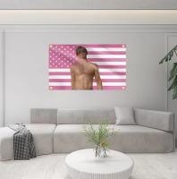 Tapiz Americano Rosa Nicholas Chavez Divertido Bandera 3x5 FT Con Cuatro Grommets Para Habitación De Estudio De Colegio Dormitorio Hombre Cueva De Hombres Decoración Duradera De Poliéster Impresión Digital Costura Doble - details 1