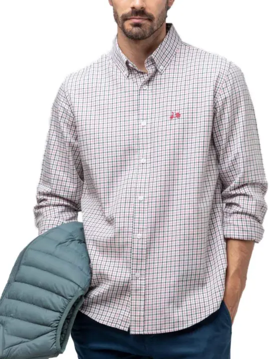 Camisa Scotta cuadros verde para hombre -b - 1