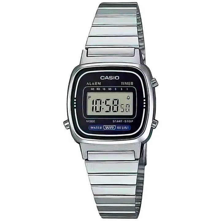 Casio La670wd-1df Vintage Reloj Para Para Mujer Color Plateado - 1