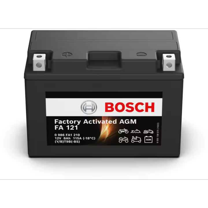 Batería de Moto Bosch FA121 - AGM. Tecnología AGM. 12V - 18Ah/115A (EN) - 1
