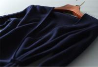 Vestido De Mujer Otoño Invierno Suéter Elegante Abrazado a La Cintura V-cuello A-Line Midi De Poliéster Tratamiento De Corte De Trenza Elegante Ropa Oficina Lady - details 7