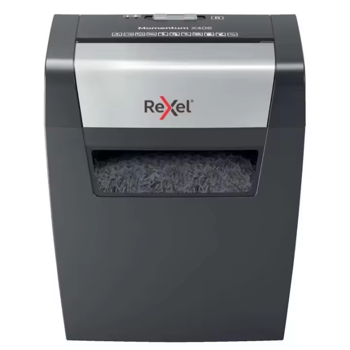 Rexel Momentum X406 - Destructor de Papel de Alta Seguridad P4 con Corte Confeti 4x30mm - 1