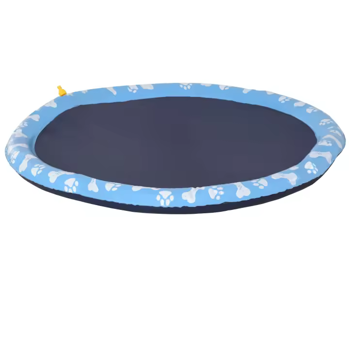PawHut Splash Pad Aspersor de Juegos de Agua con Rociador Tapete de Salpicaduras Piscina de Verano Portátil para Mascotas Perros - 1